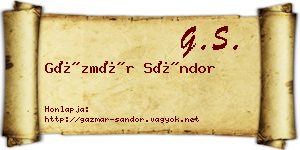 Gázmár Sándor névjegykártya