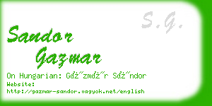 sandor gazmar business card
